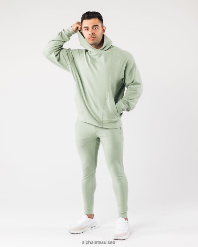 Hommes vêtements 46FZDN622 Alphalete sweat à capuche identité pro vert sauge