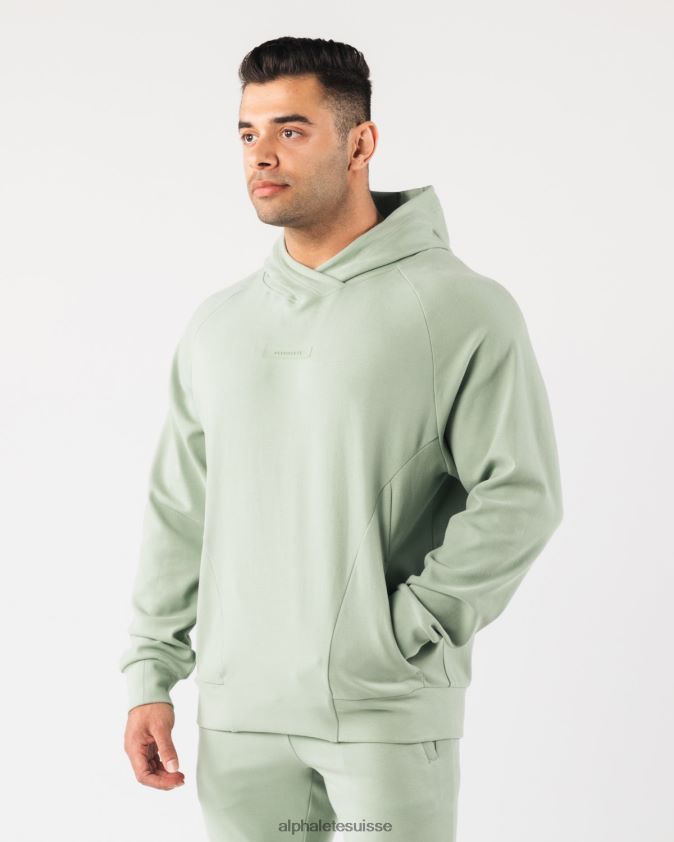 Hommes vêtements 46FZDN622 Alphalete sweat à capuche identité pro vert sauge