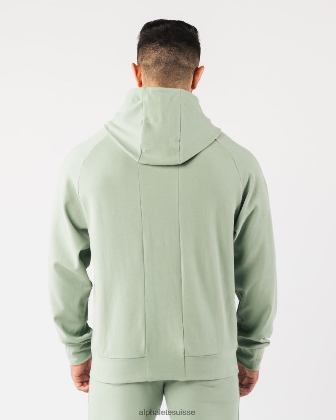 Hommes vêtements 46FZDN622 Alphalete sweat à capuche identité pro vert sauge