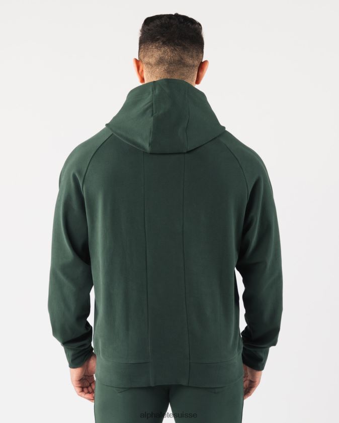 Hommes vêtements 46FZDN623 Alphalete sweat à capuche identité pro vert persistant