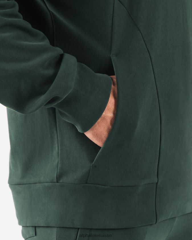 Hommes vêtements 46FZDN623 Alphalete sweat à capuche identité pro vert persistant