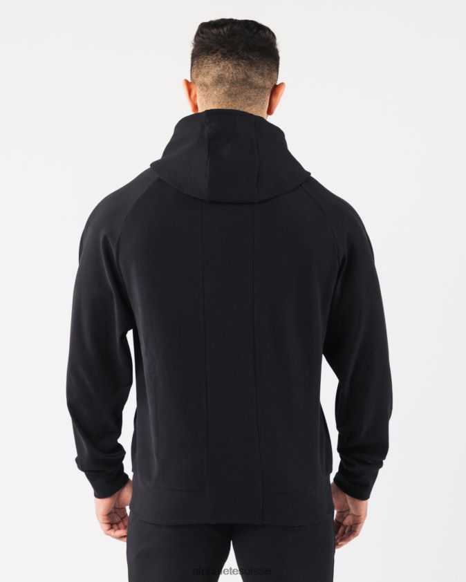 Hommes vêtements 46FZDN625 Alphalete sweat à capuche identité pro noir