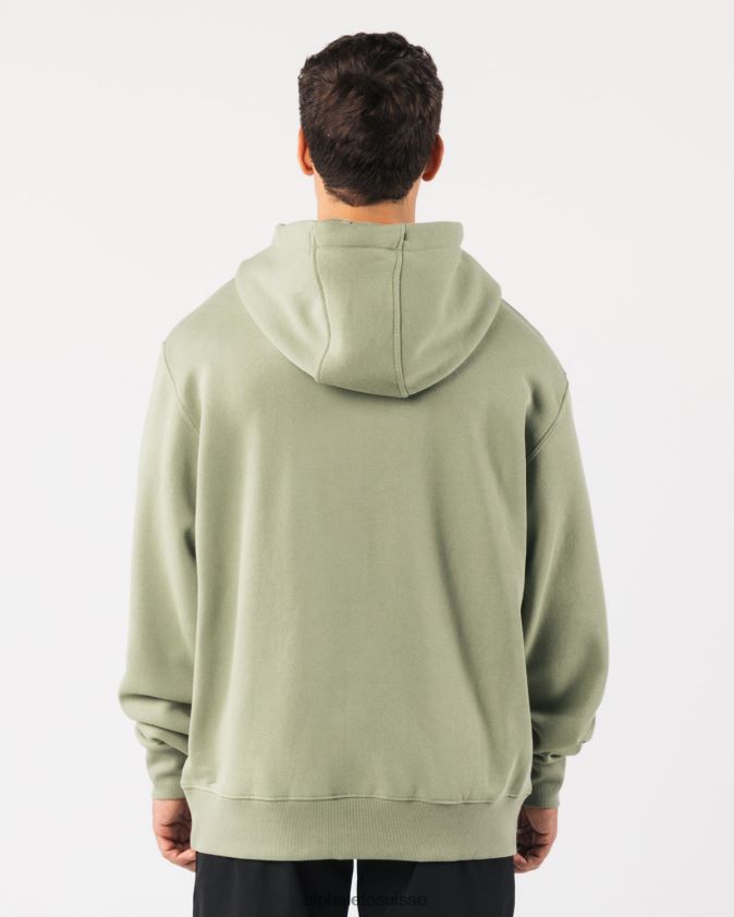 Hommes vêtements 46FZDN626 Alphalete sweat à capuche de base vert sauge