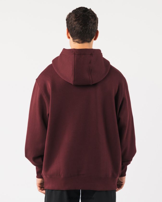 Hommes vêtements 46FZDN628 Alphalete sweat à capuche de base sangria rouge