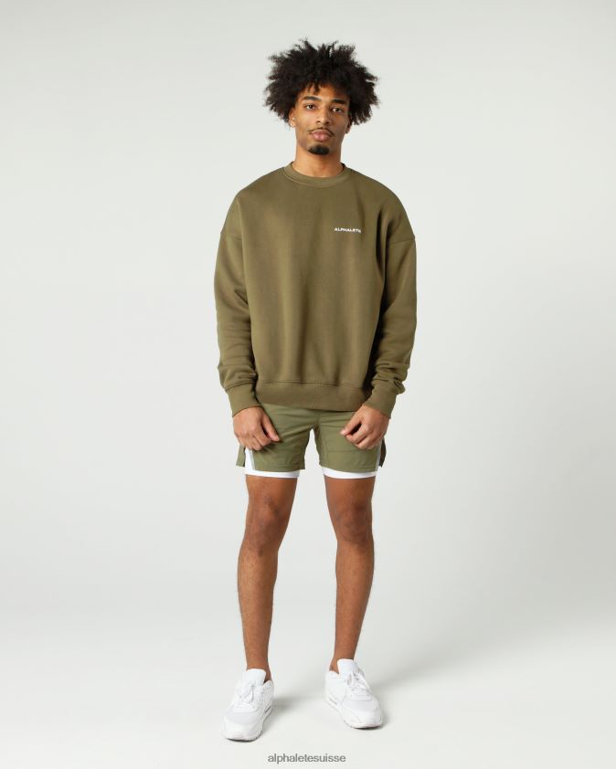 Hommes vêtements 46FZDN631 Alphalete équipage classique saule vert