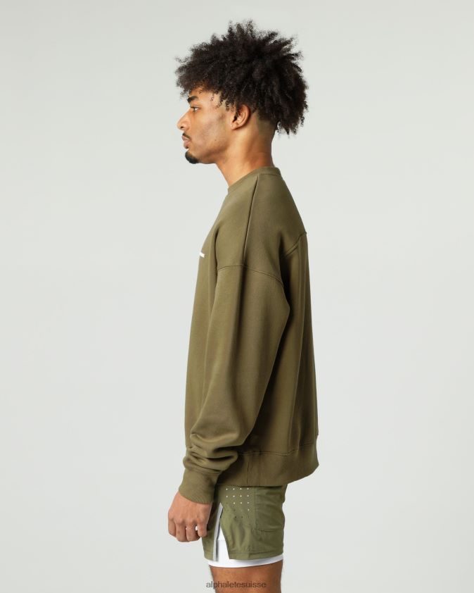 Hommes vêtements 46FZDN631 Alphalete équipage classique saule vert