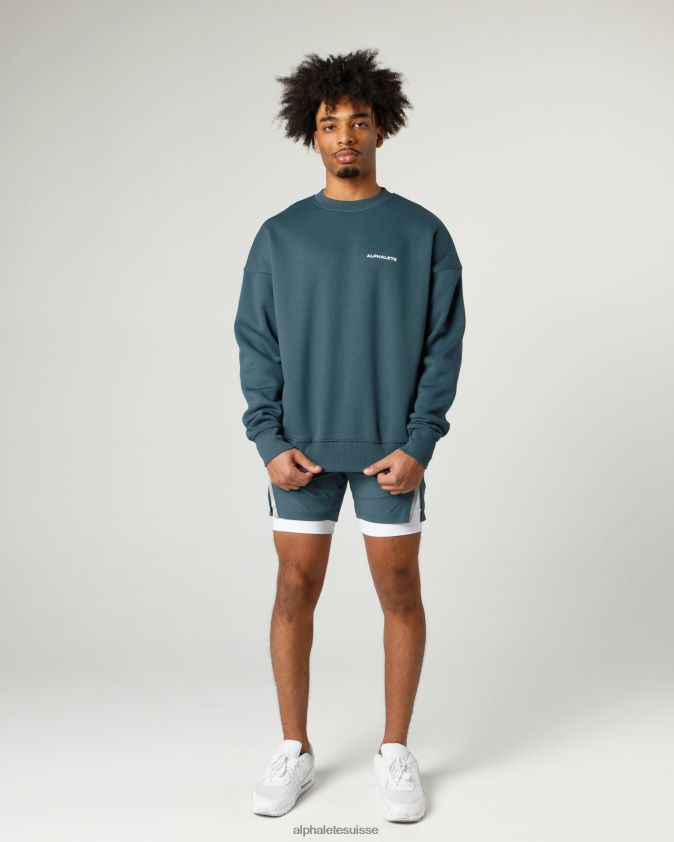 Hommes vêtements 46FZDN632 Alphalete équipage classique océan bleu