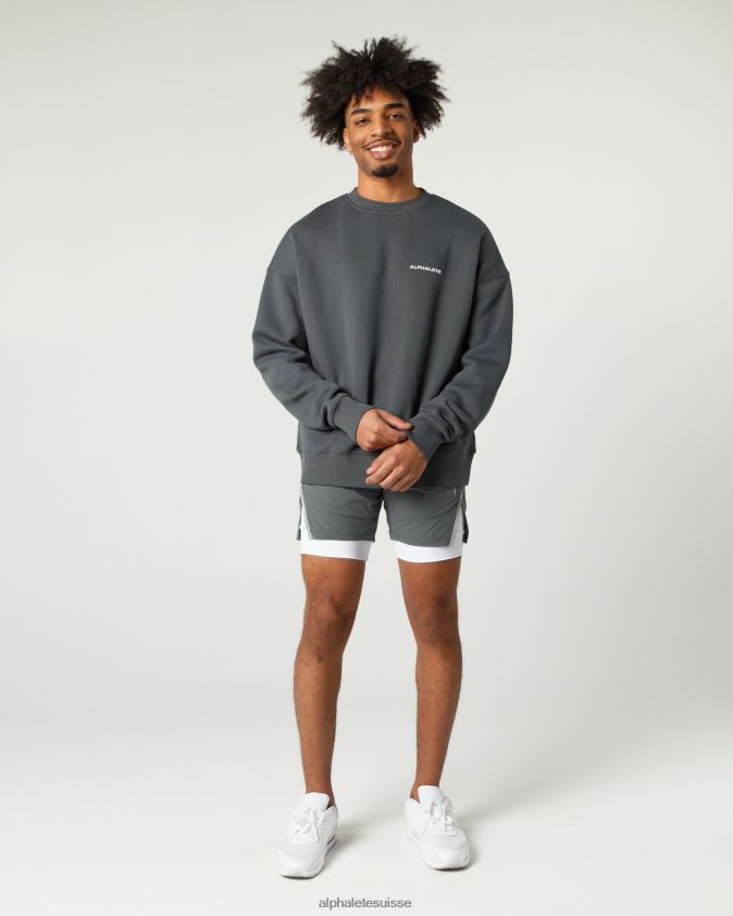 Hommes vêtements 46FZDN633 Alphalete équipage classique gris fumée