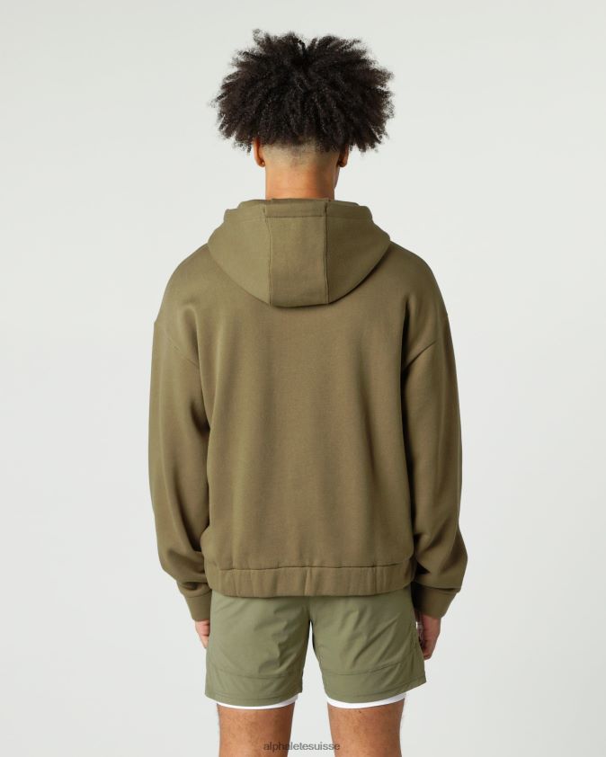 Hommes vêtements 46FZDN636 Alphalete veste classique entièrement zippée saule vert