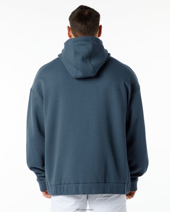 Hommes vêtements 46FZDN644 Alphalete veste classique entièrement zippée bleu baleine