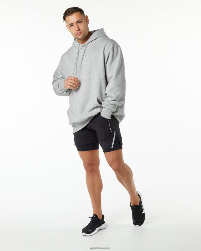 Hommes vêtements 46FZDN646 Alphalete sweat à capuche unité gris chiné