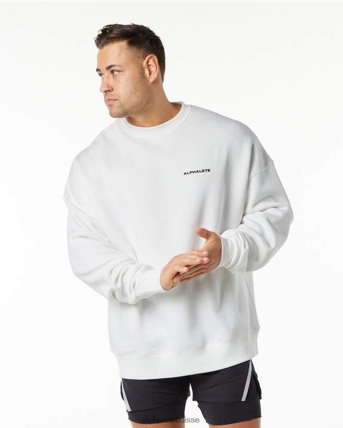 Hommes vêtements 46FZDN647 Alphalete équipage classique blanc