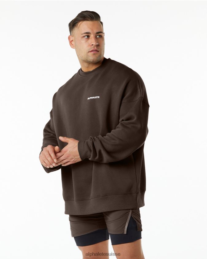 Hommes vêtements 46FZDN649 Alphalete équipage classique caramel au beurre