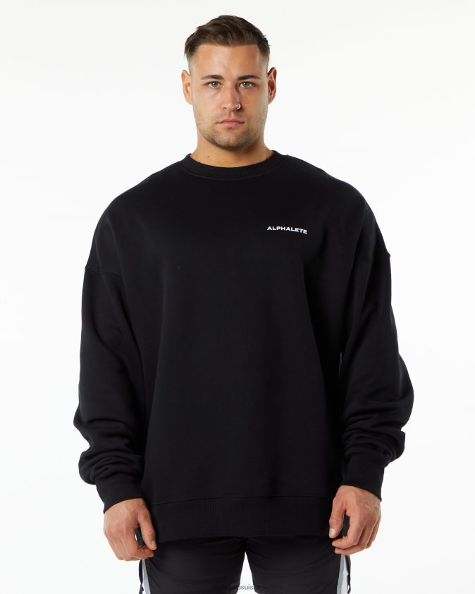Hommes vêtements 46FZDN650 Alphalete équipage classique noir