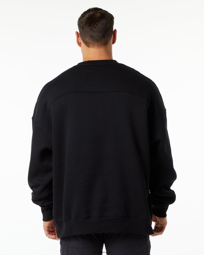 Hommes vêtements 46FZDN650 Alphalete équipage classique noir