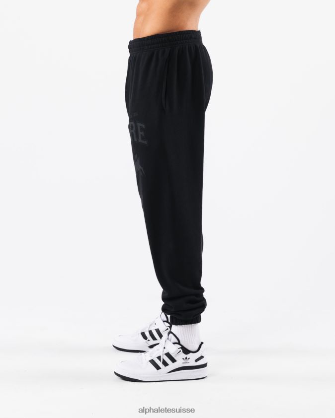 unisexe vêtements 46FZDN459 Alphalete jogger graphique à teinture terre noir