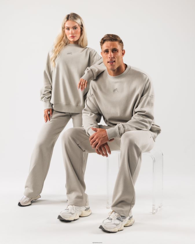 unisexe vêtements 46FZDN263 Alphalete origine ras du cou gris couvert