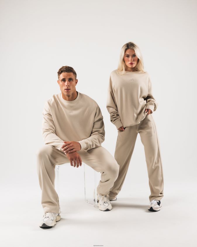 unisexe vêtements 46FZDN264 Alphalete origine ras du cou brun sel de mer