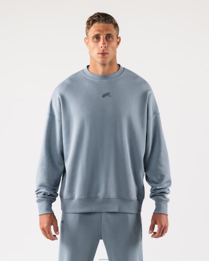 unisexe vêtements 46FZDN266 Alphalete origine ras du cou bleu iceberg