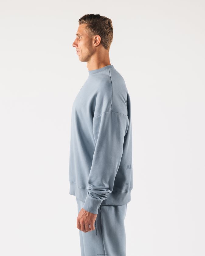 unisexe vêtements 46FZDN266 Alphalete origine ras du cou bleu iceberg