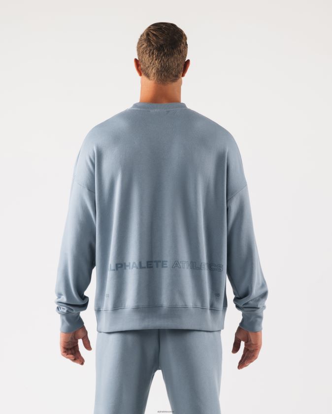 unisexe vêtements 46FZDN266 Alphalete origine ras du cou bleu iceberg