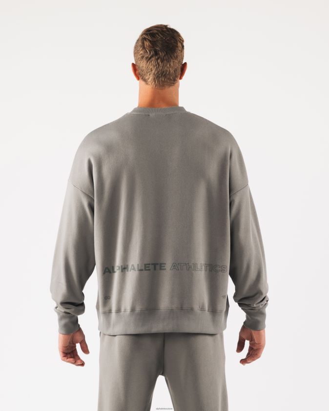 unisexe vêtements 46FZDN268 Alphalete origine ras du cou gris sterling