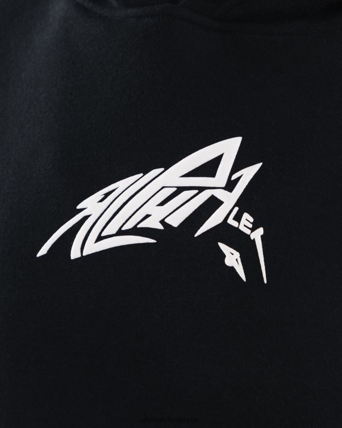 unisexe vêtements 46FZDN272 Alphalete sweat à capuche au pochoir noir