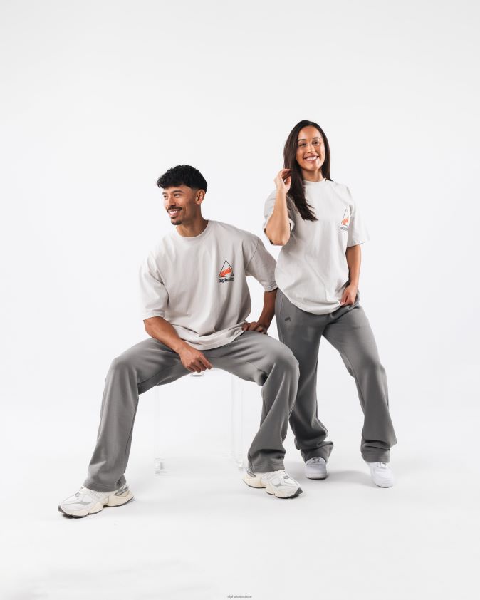 unisexe vêtements 46FZDN177 Alphalete t-shirt à crête gris ciment