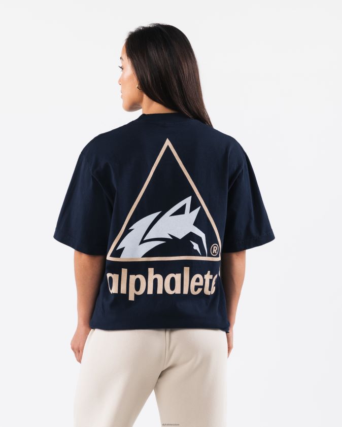 unisexe vêtements 46FZDN178 Alphalete t-shirt à crête bleu marine
