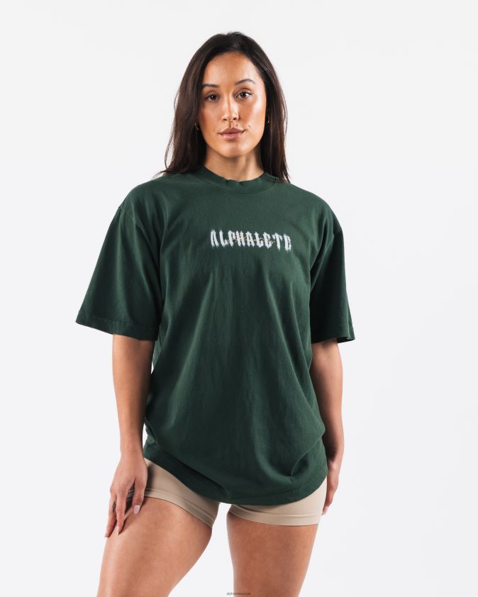 unisexe vêtements 46FZDN179 Alphalete tee-shirt fantôme lierre vert