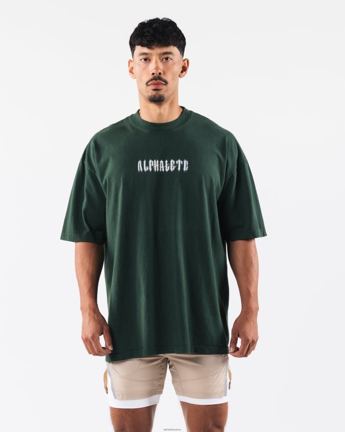 unisexe vêtements 46FZDN179 Alphalete tee-shirt fantôme lierre vert