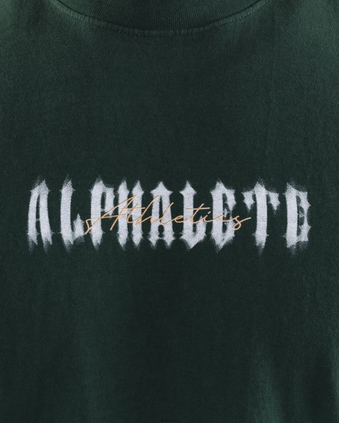 unisexe vêtements 46FZDN179 Alphalete tee-shirt fantôme lierre vert