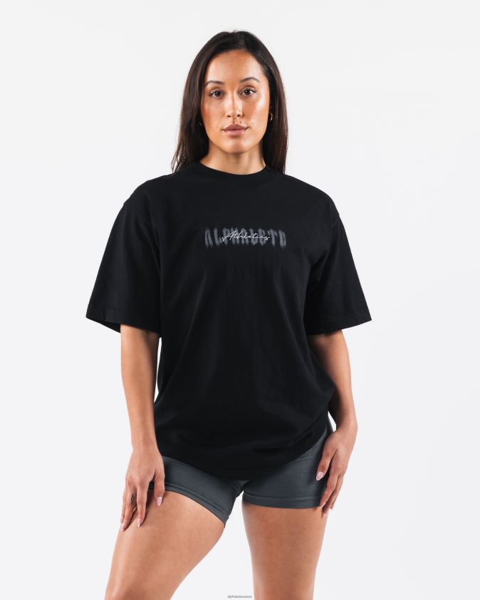 unisexe vêtements 46FZDN180 Alphalete tee-shirt fantôme noir