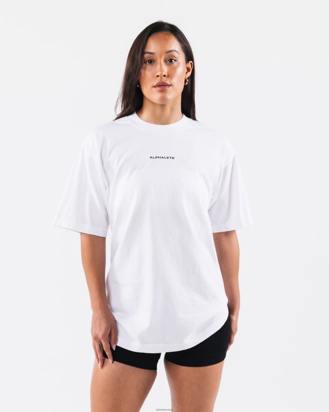 unisexe vêtements 46FZDN181 Alphalete tee-shirt du patrimoine blanc