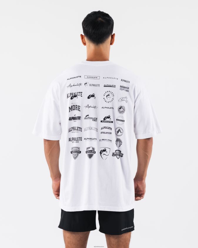 unisexe vêtements 46FZDN181 Alphalete tee-shirt du patrimoine blanc