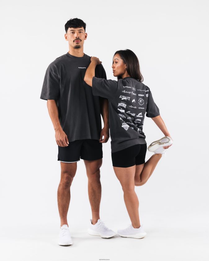 unisexe vêtements 46FZDN182 Alphalete tee-shirt du patrimoine ancien noir