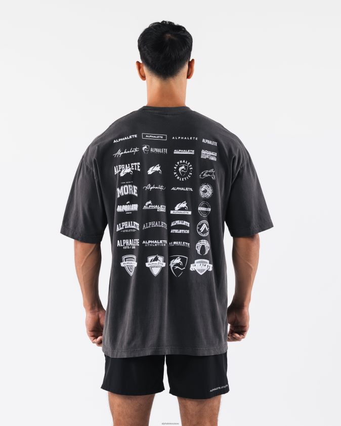 unisexe vêtements 46FZDN182 Alphalete tee-shirt du patrimoine ancien noir