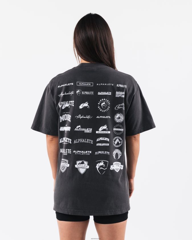 unisexe vêtements 46FZDN182 Alphalete tee-shirt du patrimoine ancien noir