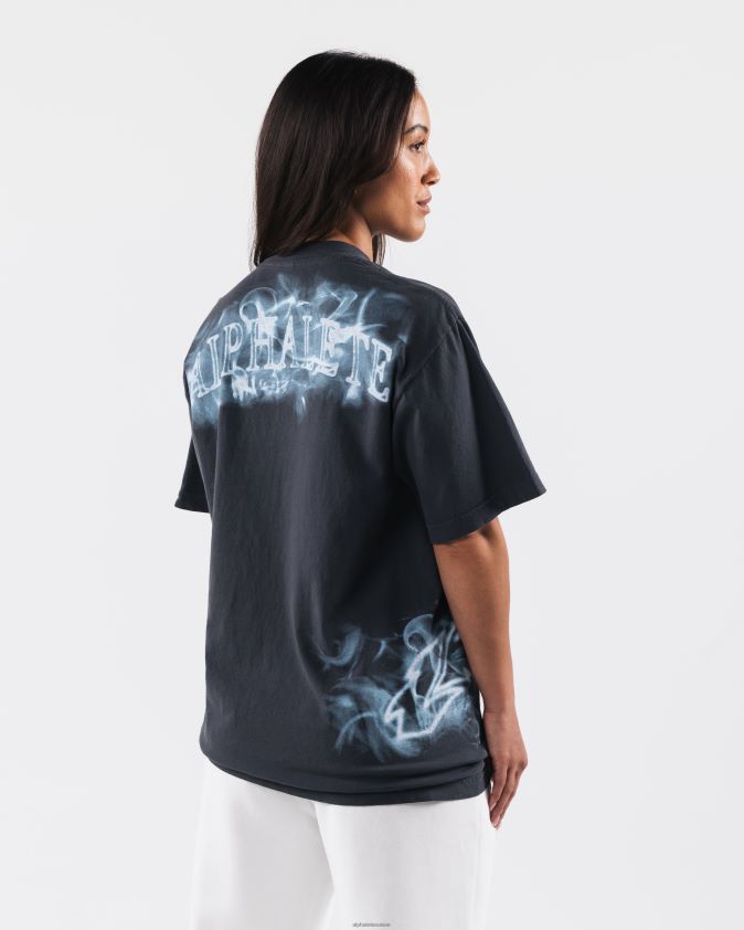 unisexe vêtements 46FZDN184 Alphalete tee-shirt de fumée dauphin bleu