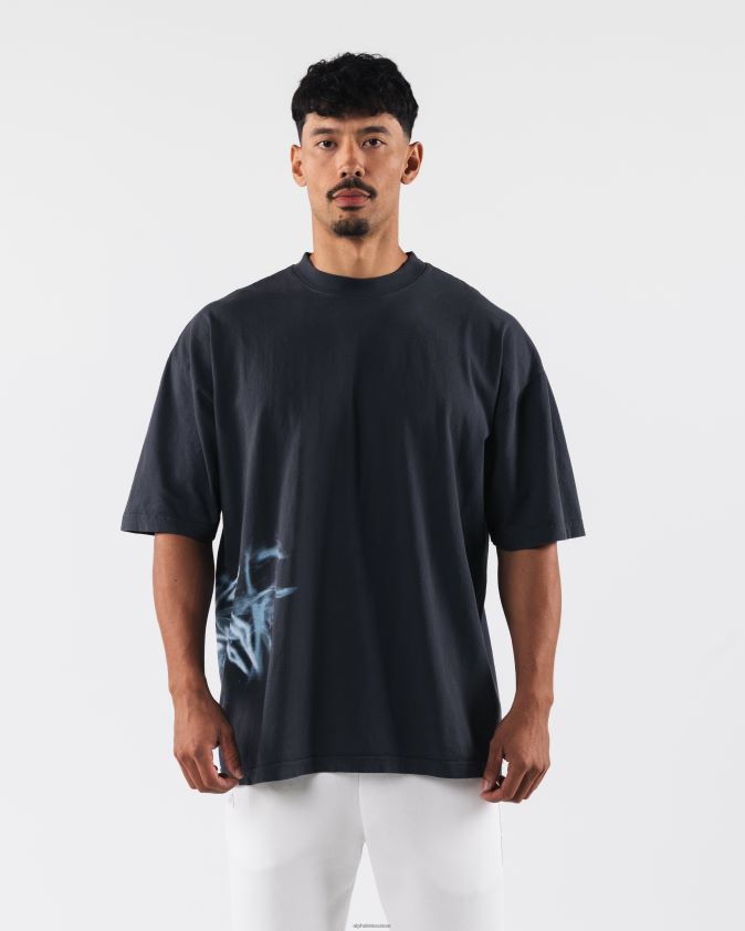 unisexe vêtements 46FZDN184 Alphalete tee-shirt de fumée dauphin bleu