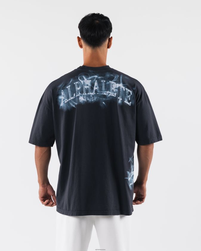 unisexe vêtements 46FZDN184 Alphalete tee-shirt de fumée dauphin bleu