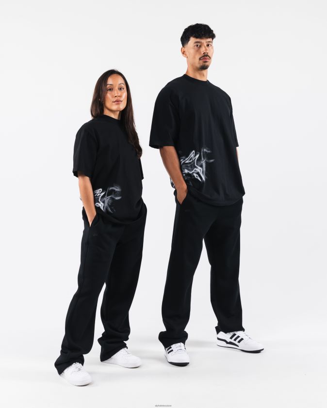 unisexe vêtements 46FZDN185 Alphalete tee-shirt de fumée noir