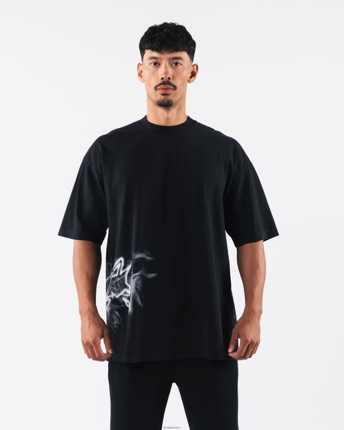 unisexe vêtements 46FZDN185 Alphalete tee-shirt de fumée noir