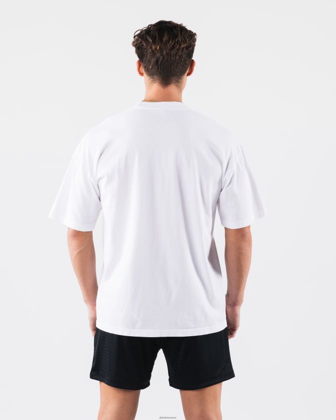 unisexe vêtements 46FZDN195 Alphalete tee-shirt flou radial blanc