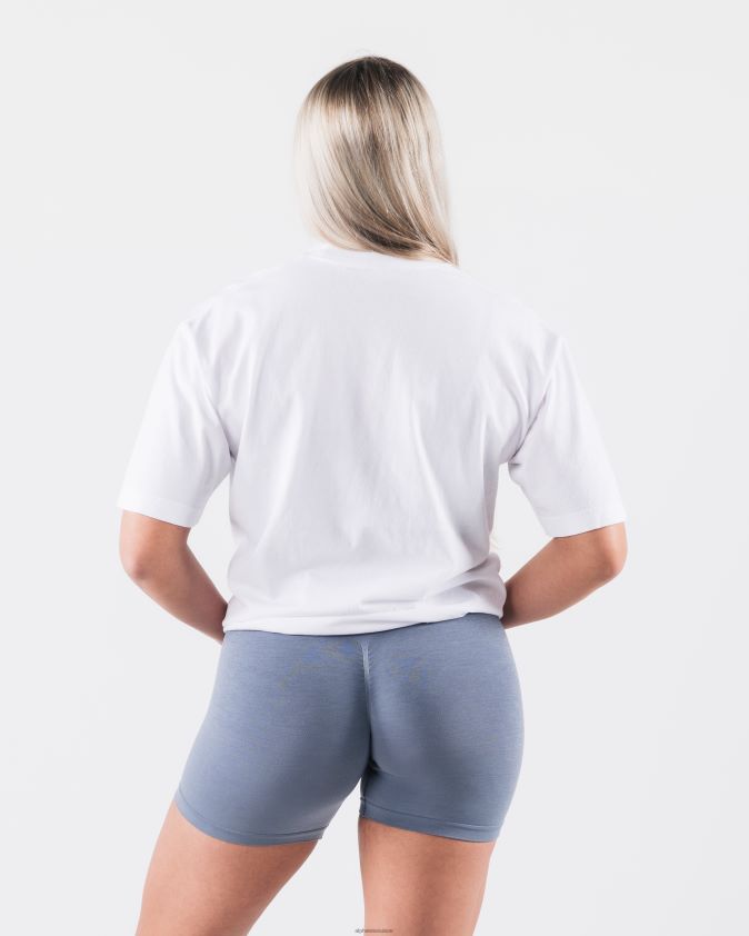 unisexe vêtements 46FZDN195 Alphalete tee-shirt flou radial blanc