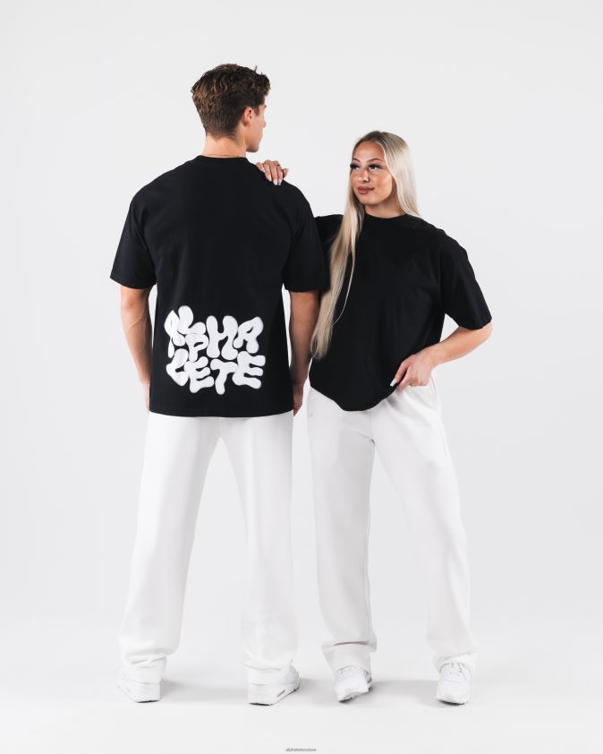 unisexe vêtements 46FZDN196 Alphalete tee-shirt flou radial noir