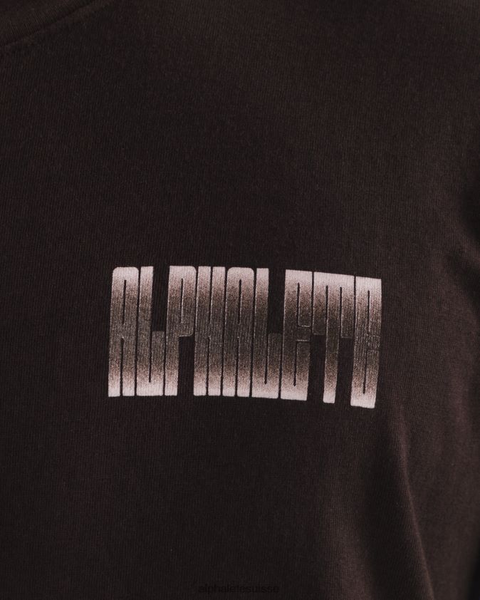 unisexe vêtements 46FZDN215 Alphalete tee-shirt énigmatique Chocolat brun