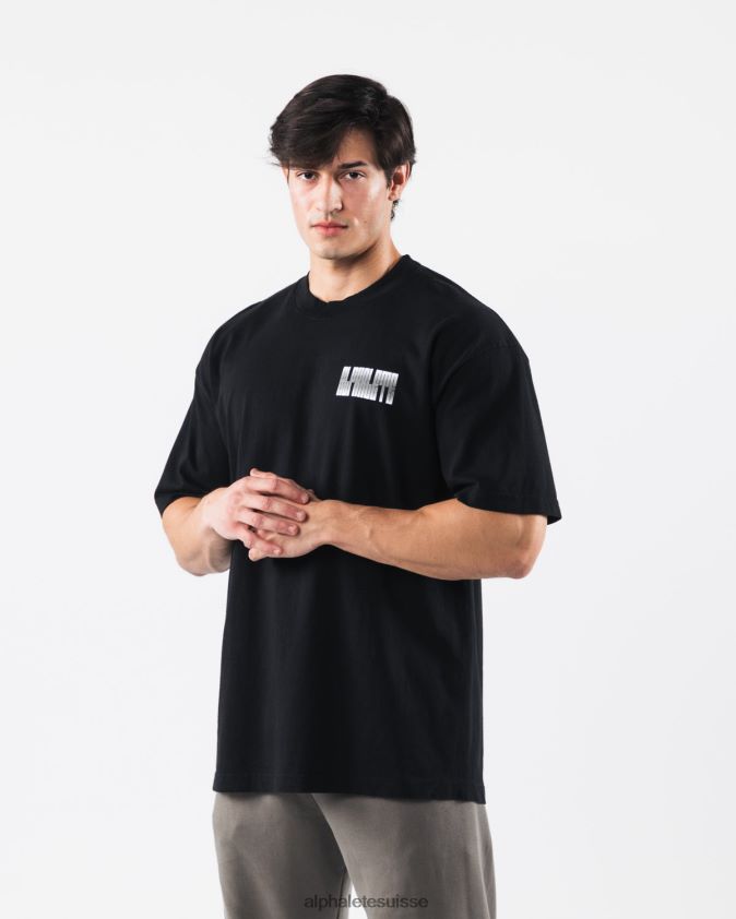 unisexe vêtements 46FZDN216 Alphalete tee-shirt énigmatique noir