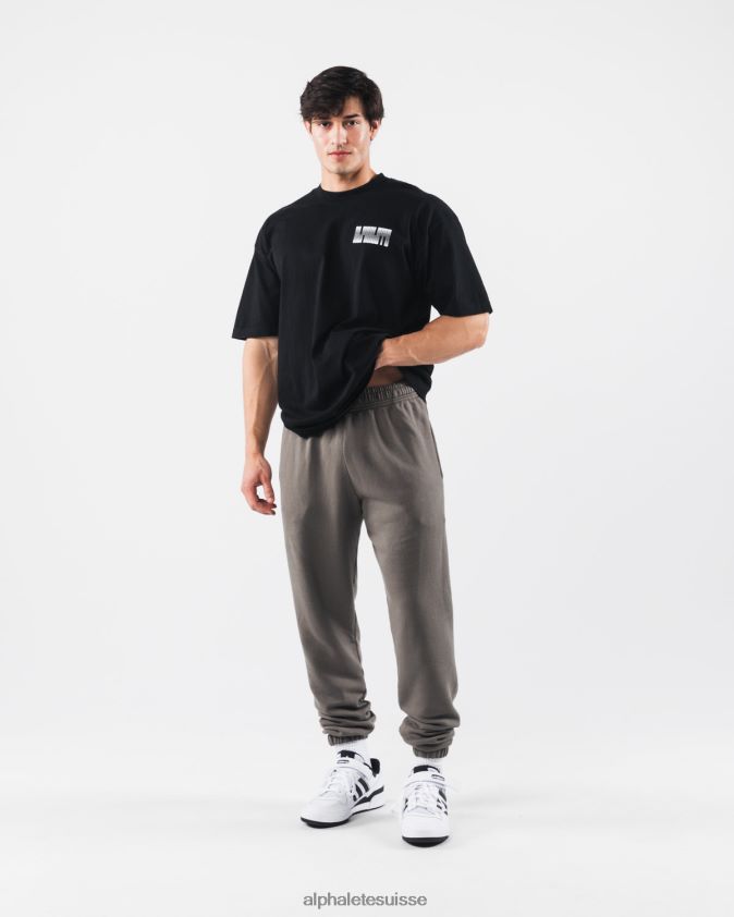 unisexe vêtements 46FZDN216 Alphalete tee-shirt énigmatique noir