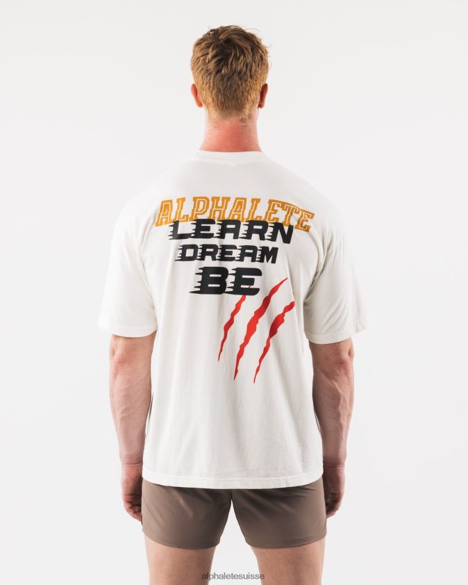 unisexe vêtements 46FZDN217 Alphalete tee-shirt à griffes blanc cassé